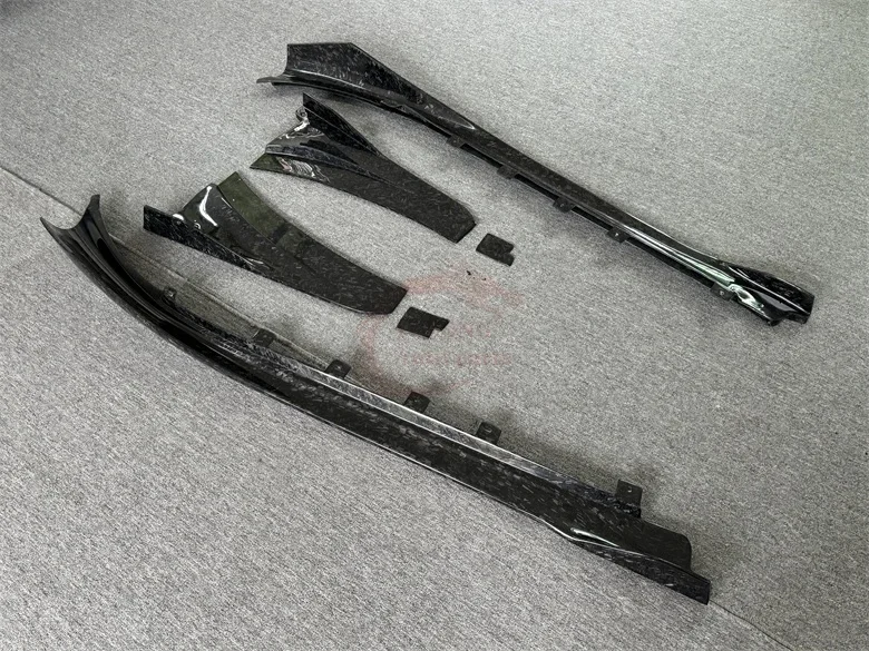 For BMW i8 Body Kit i8 Forged Carbon Fiber Side Skirt with Side Splitter
