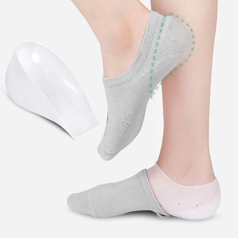 Semelles intérieures invisibles en Gel de Silicone, 2cm, rehausseur de chaussures pour chaussures, éperons, douleur, demi-talon, confort, 1 paire
