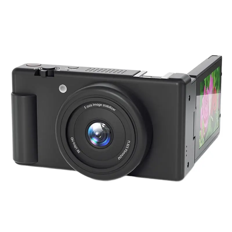

N82R Винтажная видеокамера для видеоблогов, компактная цифровая фотокамера 5K с 18-кратным цифровым зумом, экраном и функцией селфи, веб-камера