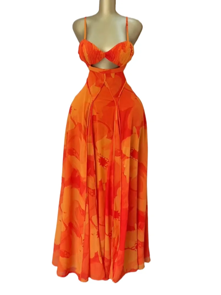 

Vintage Fashion Women's Set Strap Tank Tops and Big Swing Ball Gown Maxi Skirt 2025 Sexy Party Two 2 Piece Set Outfits
