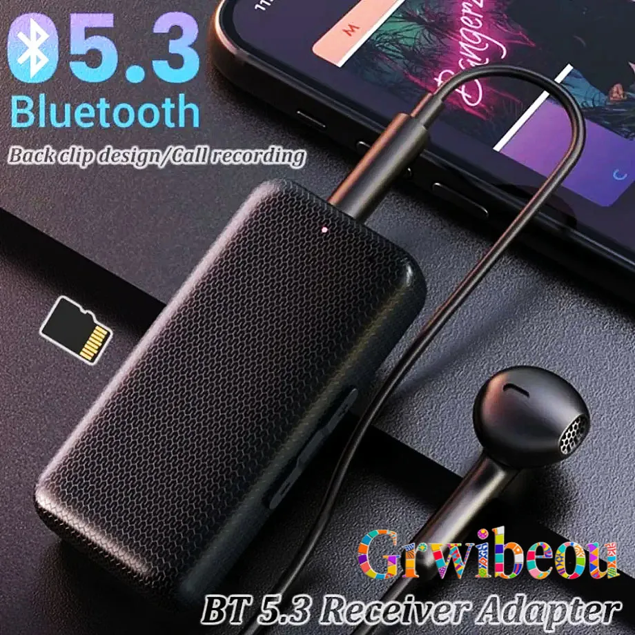 

Автомобильный приемник Bluetooth 5,3, адаптер для вызова, разъемы AUX 3,5 мм, аудио музыкальный приемник без потерь, громкая связь, запись вызовов, поддержка TF-карты
