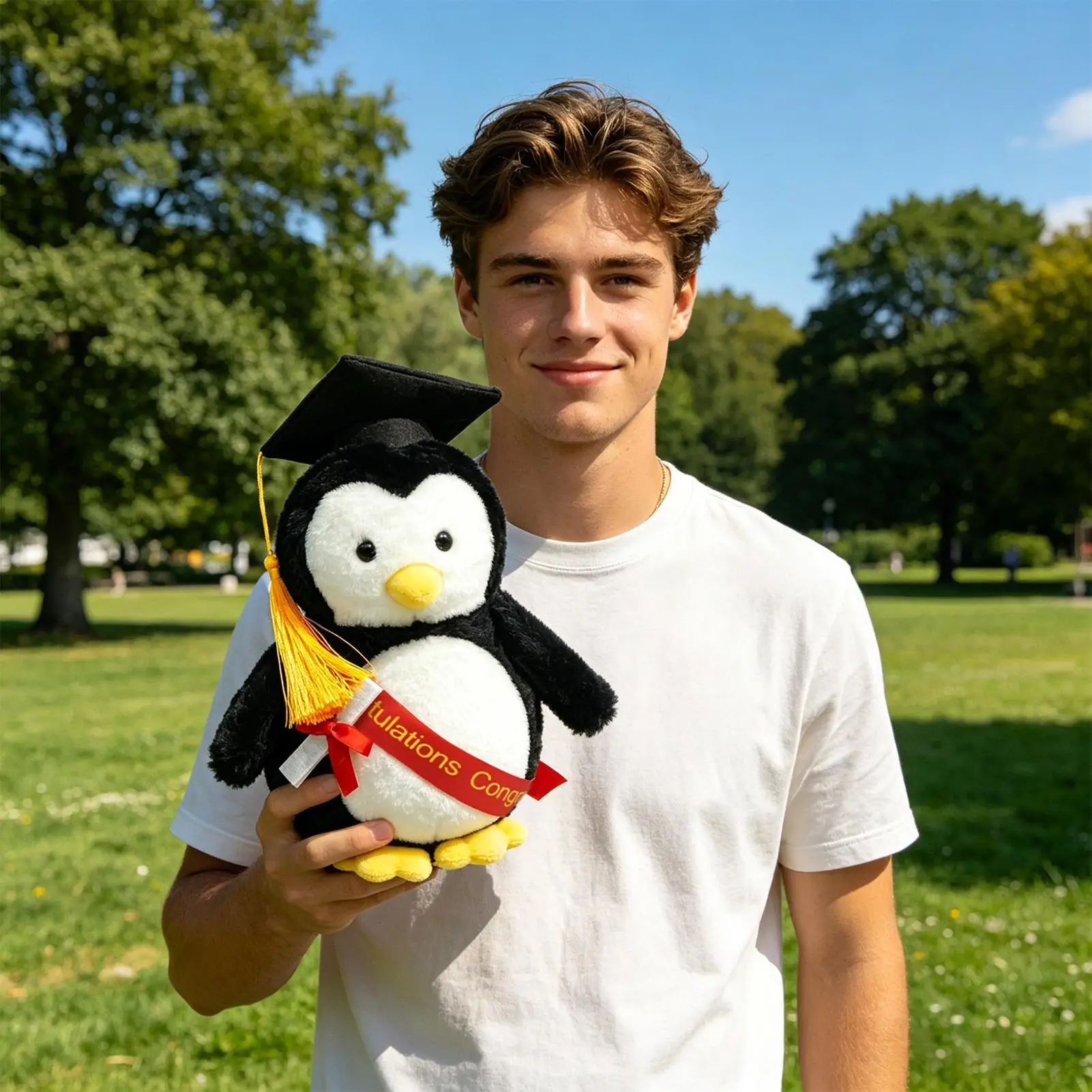 

Плюшевый пингвин на выпускной, 12 дюймов, мягкая игрушка в костюме с шапкой и мантией, праздничный подарок для выпускников колледжа и университета