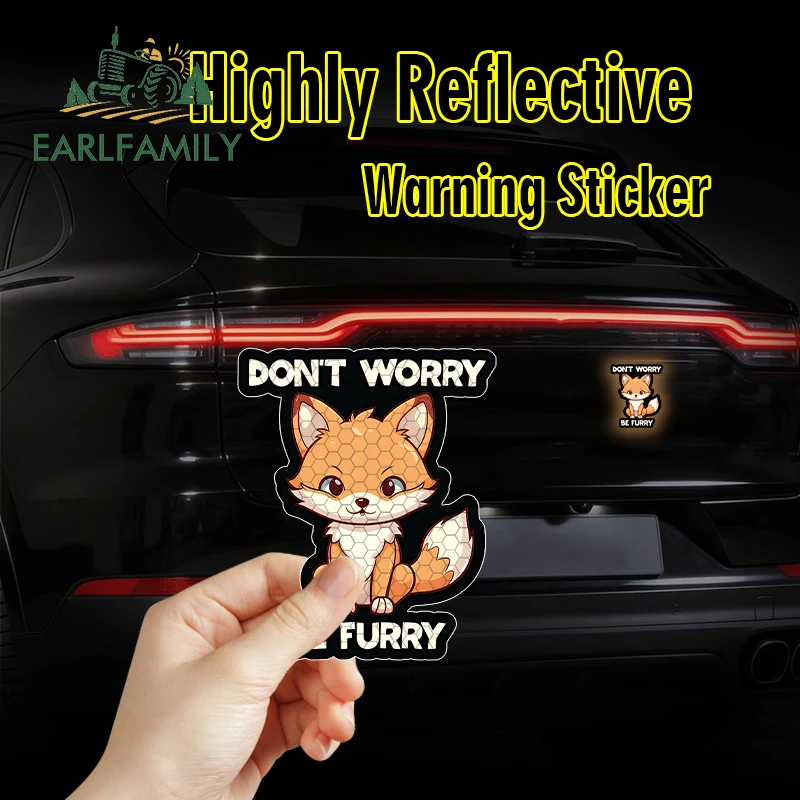 EARLFAMILY Don't Worry Be Furry Furries Suit Fine Decal Popularfox Reflective Graphics of Scratch Proof PVC Accesorios Para Auto
