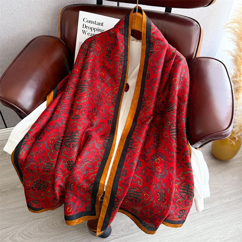 

Новый роскошный шелковый длинный шарф 70x180 см, женские мусульманские шали, дизайн, солнцезащитный крем, уличное пляжное полотенце, большая шаль-тюрбан для женщин