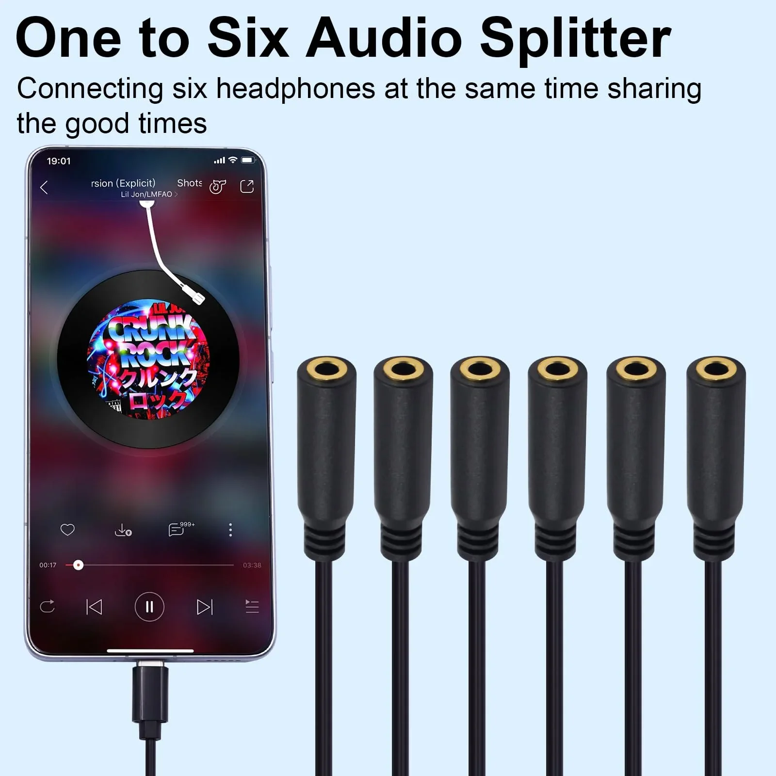 USB C Type-C to 3.5mm Earphones/Headphones Splitter 3.5mm TRS Female Jack Audio Sharing Adapter Cable for Mobile Phone/Tablet