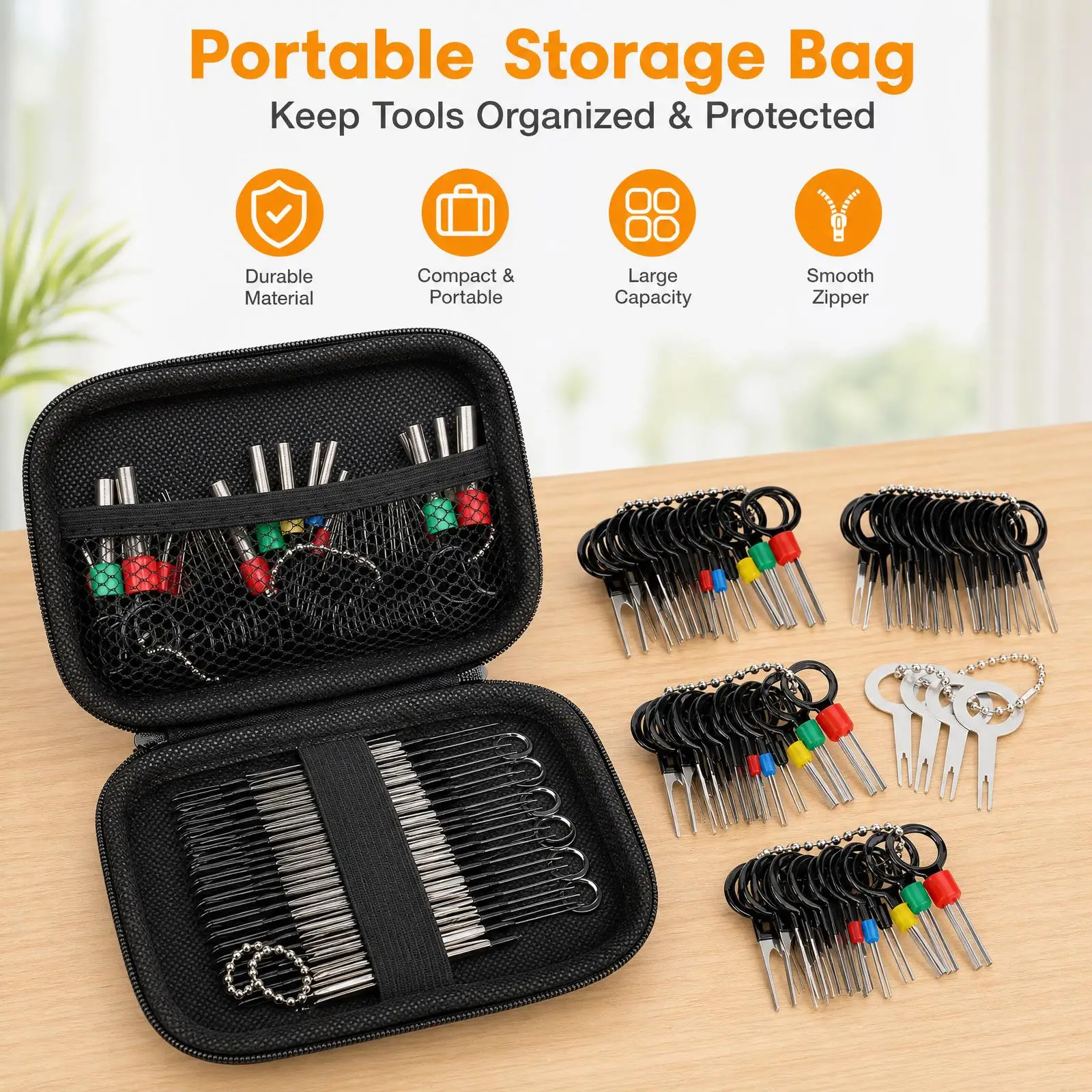 100 PCS Car Terminal Removal Repair Tools Kit Ejector Wire Extractor Puller Release Pin Extractor Kit Keys Set Electrical Wiring Crimp Connector Pin For Automotive Repair