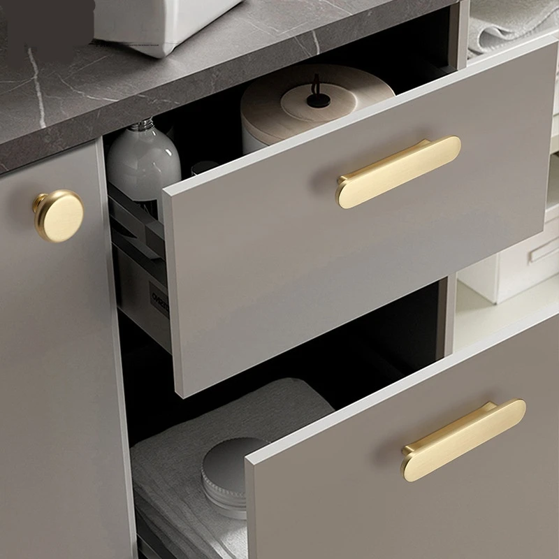 Nordic Cabinets Wardrobes Door Handles Simple Brushed Kitchen Cabinets Drawer Handles Furniture Zinc Alloy Small Handles