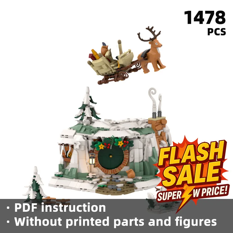 

Snow Realm of the Christmas fantasy secret realm: The Rings movie Christmas surprise scene in the winter house building block