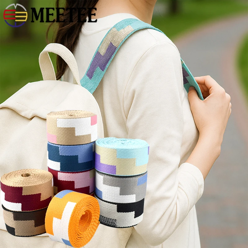 

5Meters 38mm Jacquard Webbing Strap Garment Belt Sling Braid Band Shoulder Bag Straps Decorative Ribbon DIY Sewing Accessories