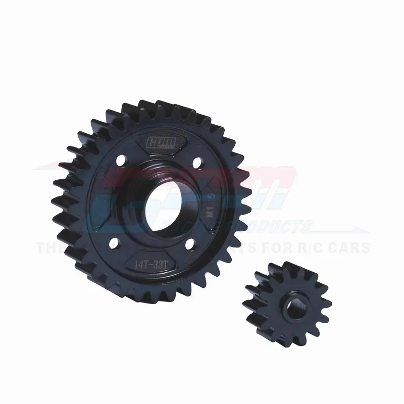 GPM Medium Differential Output Gear 33T + Input Gear 14T in Medium Carbon Steel 7784X+7785X  For TRAXXA 1/5X MAXX X 8S XRT1/6