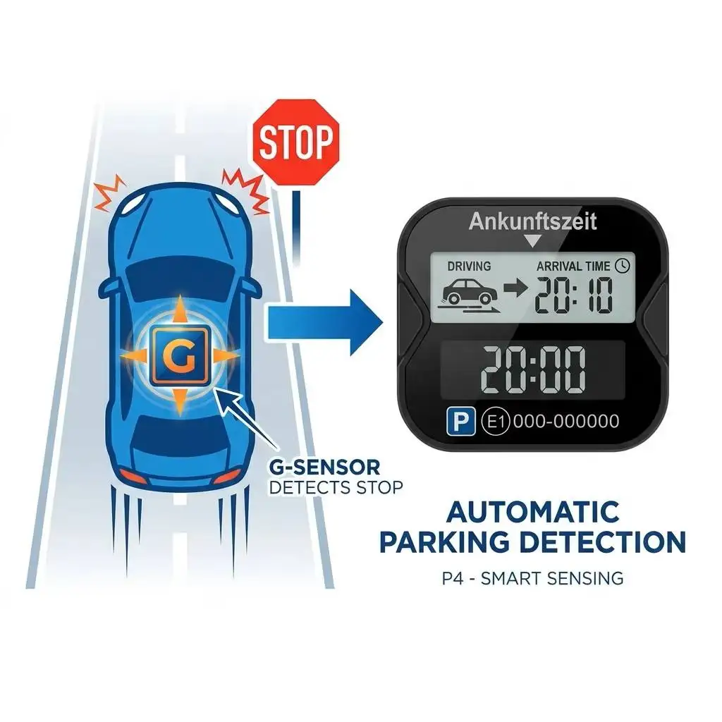 New Solar Powered Electronic Parking Meter Digital Parking Disc With Automatic Parking Time Detection KBA E-Mark Parking Replace