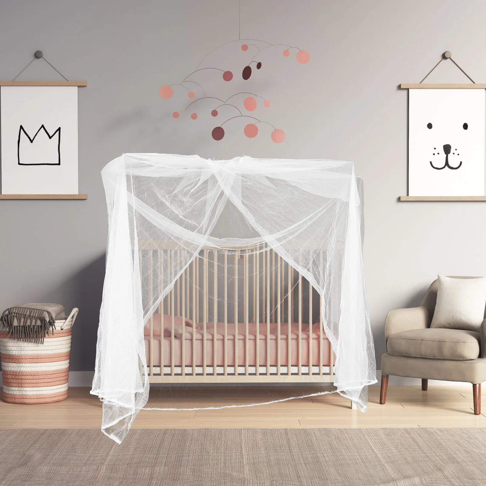 

Crib Mosquito Net Bed Cover Baby Canopy Decoration for Tent The Protection Newborn