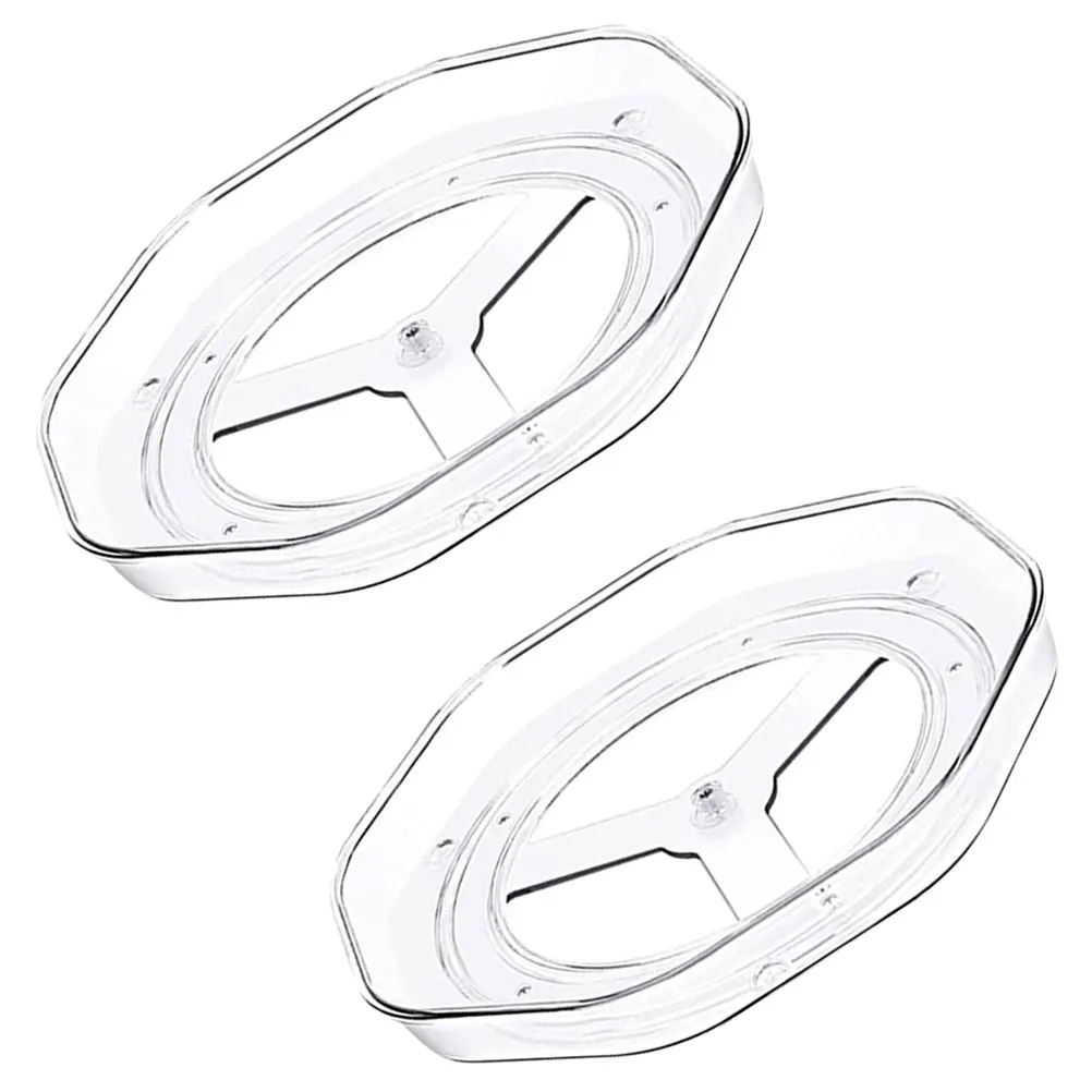 

2pcs Round Rotation Tray 360° Rotating Spice Rack Organizer, Kitchen Turntable Storage, Condiment Holder, Countertop Shelf,