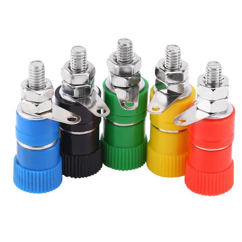 Terminal Blocks JS-910B JS-919 4mm Amplifier Terminal Connector Binding Post Banana Plug Jack Mount 5 Color