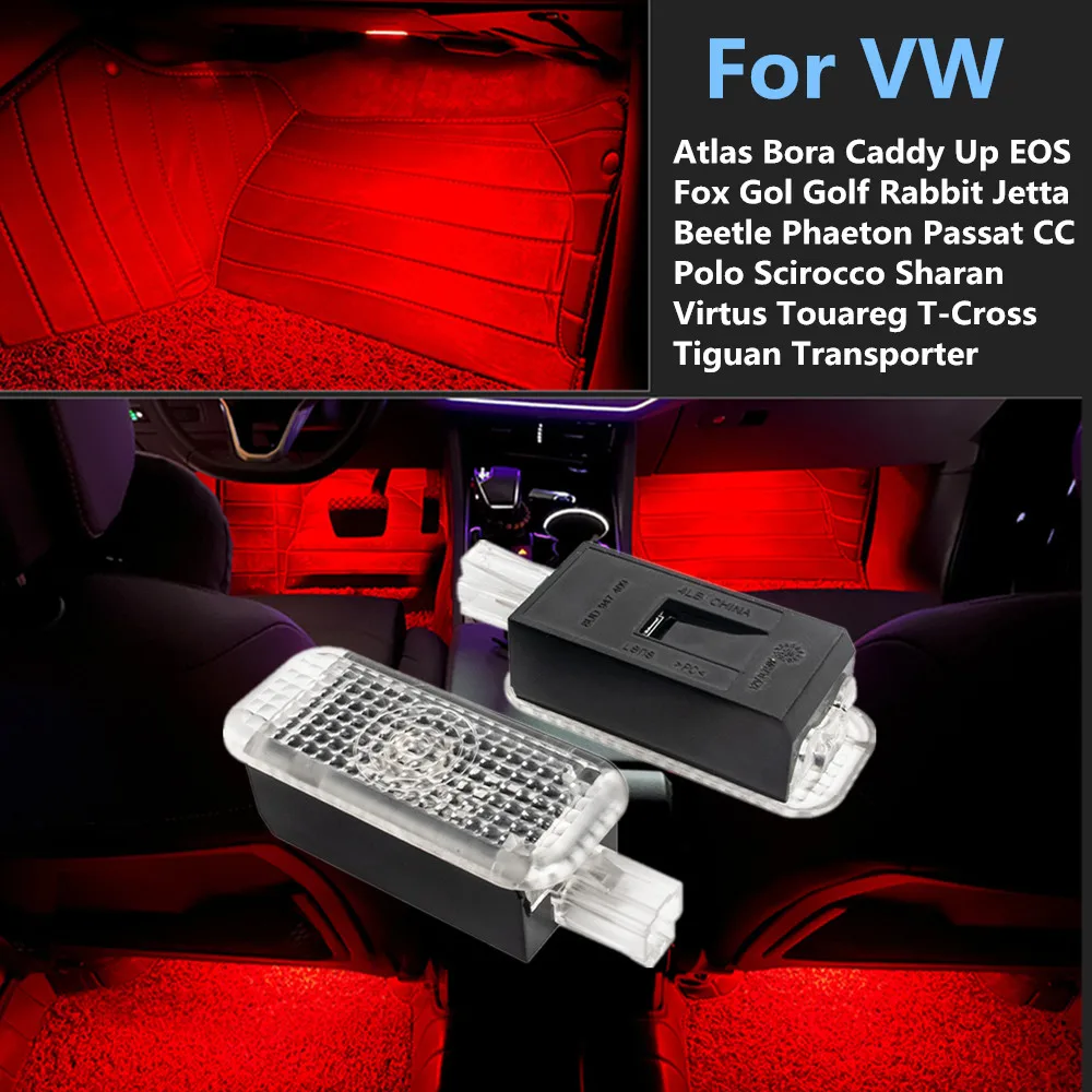 LED Car RGB Interior Footwell Light Atmosphere Lamp Accessory For VW Touareg 7L 7P CRT-Cross UP Tiguan MK1 MK2 Transporter T5 T6