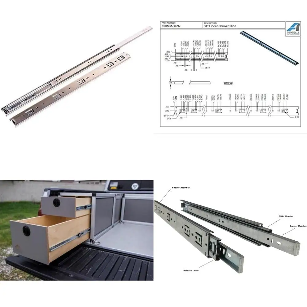 

Сверхмощные направляющие для выдвижных ящиков с шарикоподшипниками, емкостью 400 фунтов — полный удлинитель для плавной работы