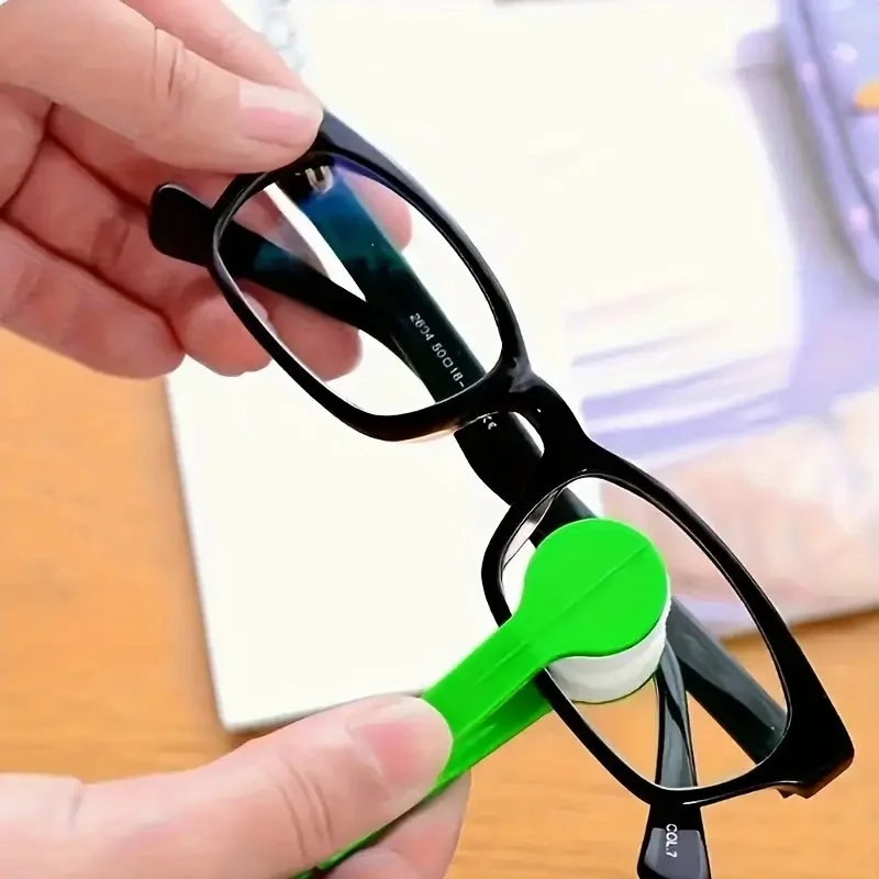 3‑Pack Mini Glasses Cleaning Brush, Portable Multifunctional Spectacle Cleaner Tool, Microfiber Eyeglass & Sunglasses Wiping Rub, Anti‑Scratch Lens Cleaner, Pocket‑Size Eyewear Cleaning Supplies, Random Color