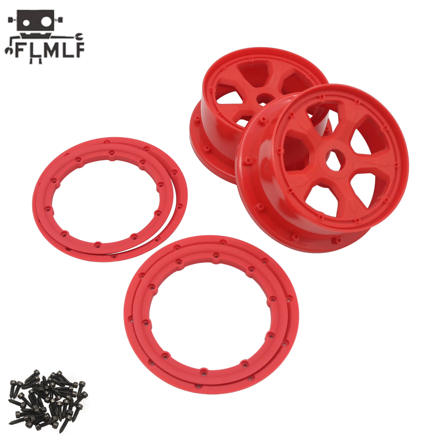 FLMLF Nylon Wheel Hub Beadlock Ring Kit for 1/5 Losi 5ive-t Rofun Rovan LT King Motor X2 V5 BAHA 5S DTT QL FID Truck Parts