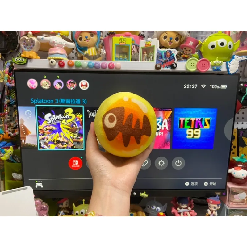 

In Stock Splatoon Jet Warrior Spray 3 Fish Egg Salmon Egg Doll Pendant Anime Figurine Gift