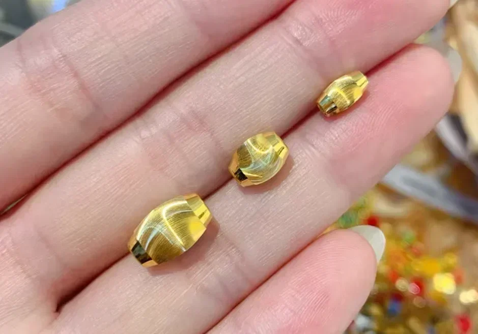 Eldorado Gold  new arrival 999 real gold olive beads fine gold olive balls loose beads