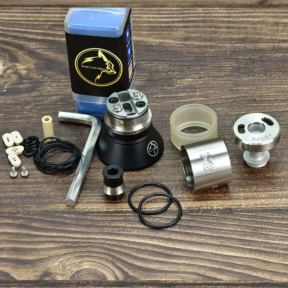 Wolfcoolvape SQuape Arise RTA DL / MTL atomizer 24mm 4ml Single Coil Rebuildable Vaporizer Tank 2ml cover Accessories