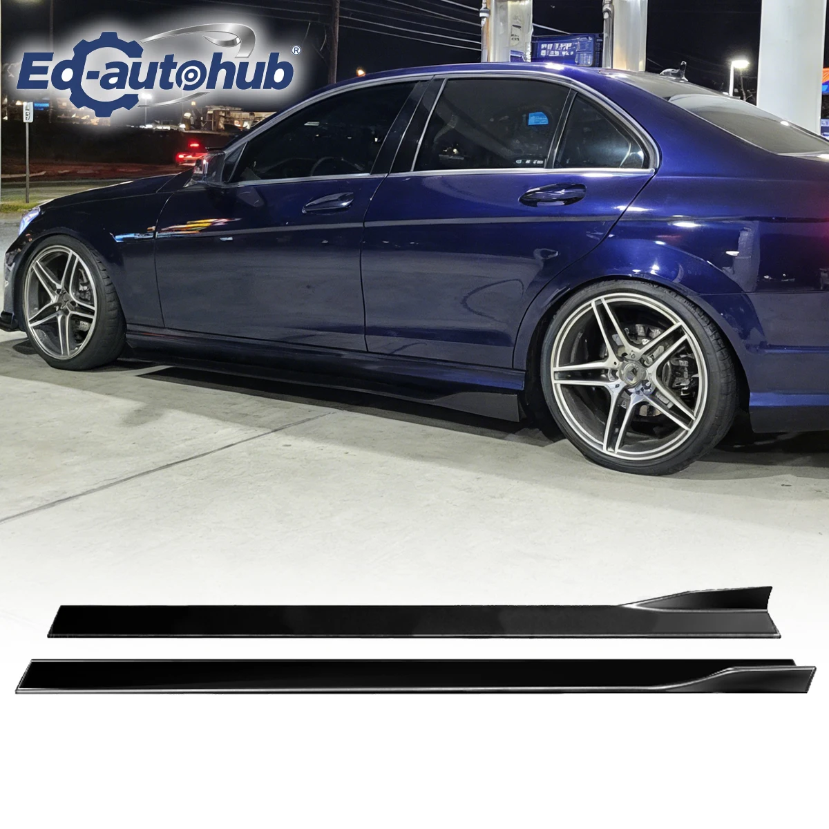 

For Mercedes-Benz W204 C180 C250 C300 C63 AMG Side Skirts Extension Lip 08-14 Stylish Body Side Skins for Enhanced Vehicle Look