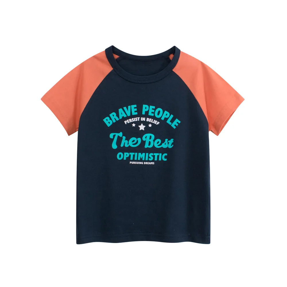 الأطفال الصيف وصول جديد ملابس الأطفال ملابس الصيف المطبوعة قصيرة الأكمام تي شيرت الأولاد راجلان كم قاعدة طبقة