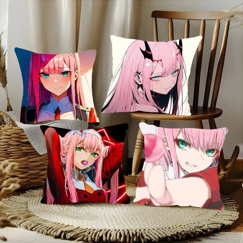 Zero Two Animation DARLING In The FRANXX Pillow Case Fashion Square Pillowcase Bedroom Sofa Room Ins Decoration Leisure