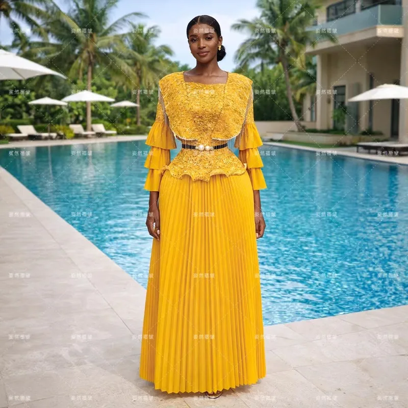two piece designer dress Shimmering Two-Piece A-Line glitter wedding with Cap Sleeves, Jewel Backless Design, and Sequined Details Piece Design Two Piece Lace and Satin