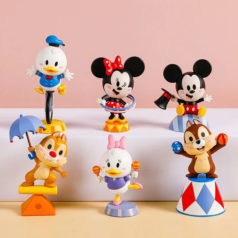 

Disney's Mickey Family Circus Series Trendy Toy Dolls Cute Ornaments Anime Toy Figures Blind Box Minnie Mickey Donald Duck