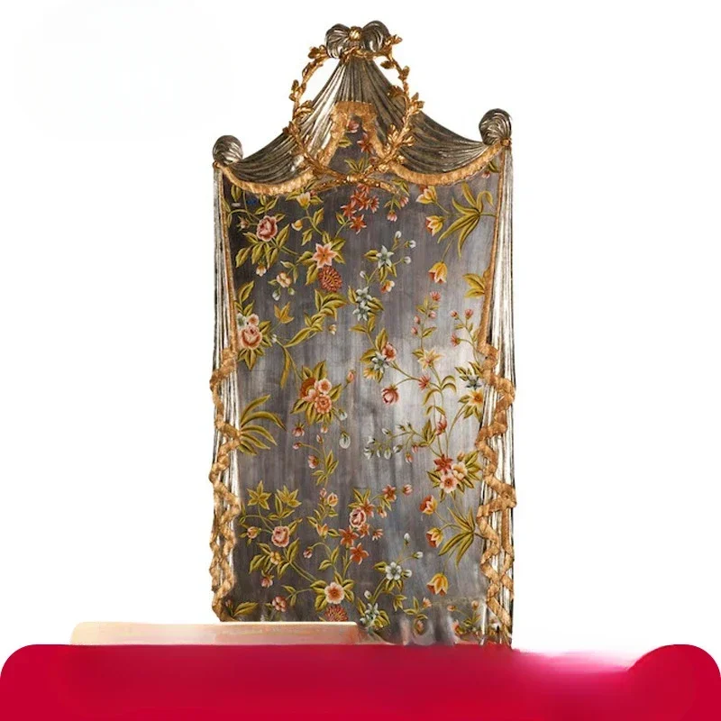 Luxury French style European style palace fully covered with gold and silver foil, hand painted with large gold flowers