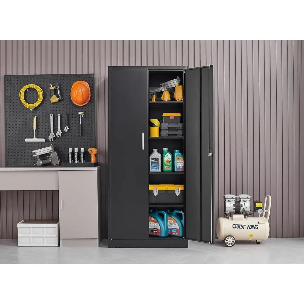 

Storage Cabinet with Adjustable Shelves, Garage Storage Cabinets with Doors and Shelves, File Cabinets for Home Office, Kitchen
