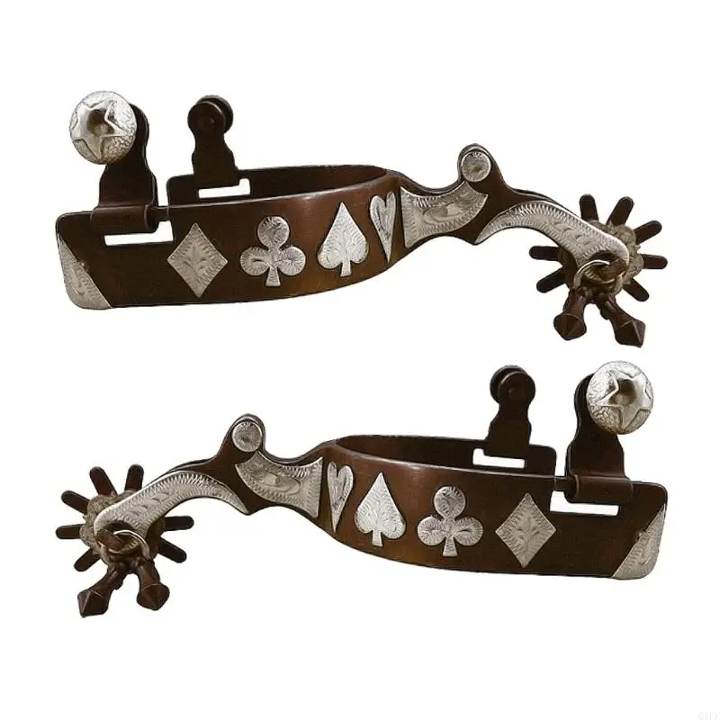 

Винтажная бронзовая западная шпора Немецкие серебряные серебристые конные оборудование верховой езды