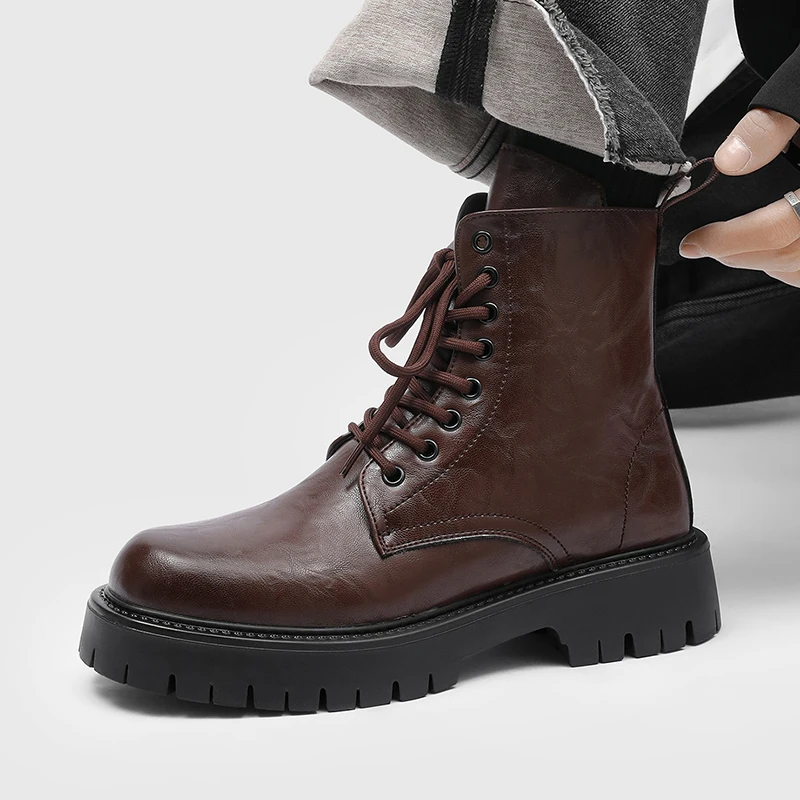 Men's casual boots Gentleman British casual style Party or work Outdoor Fashion Autumn/Winter Thick soled high-quality Hot