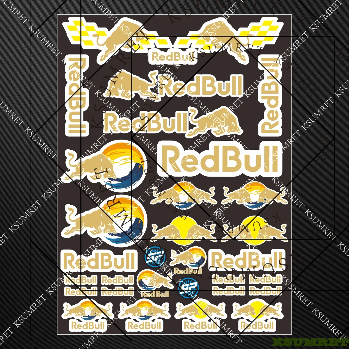 Vinile per adesivi moto Red Bull, decalcomania serbatoio casco, logo emblema