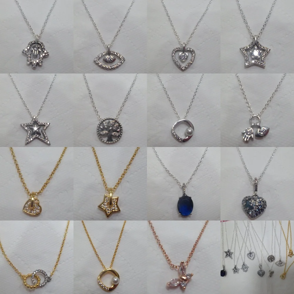925 Silver,Heart-Shaped,Pentagonal,Palm Shaped,Eye Shaped,Life Tree Shaped Necklace Suitable for Women's Exquisite Jewelry Gifts
