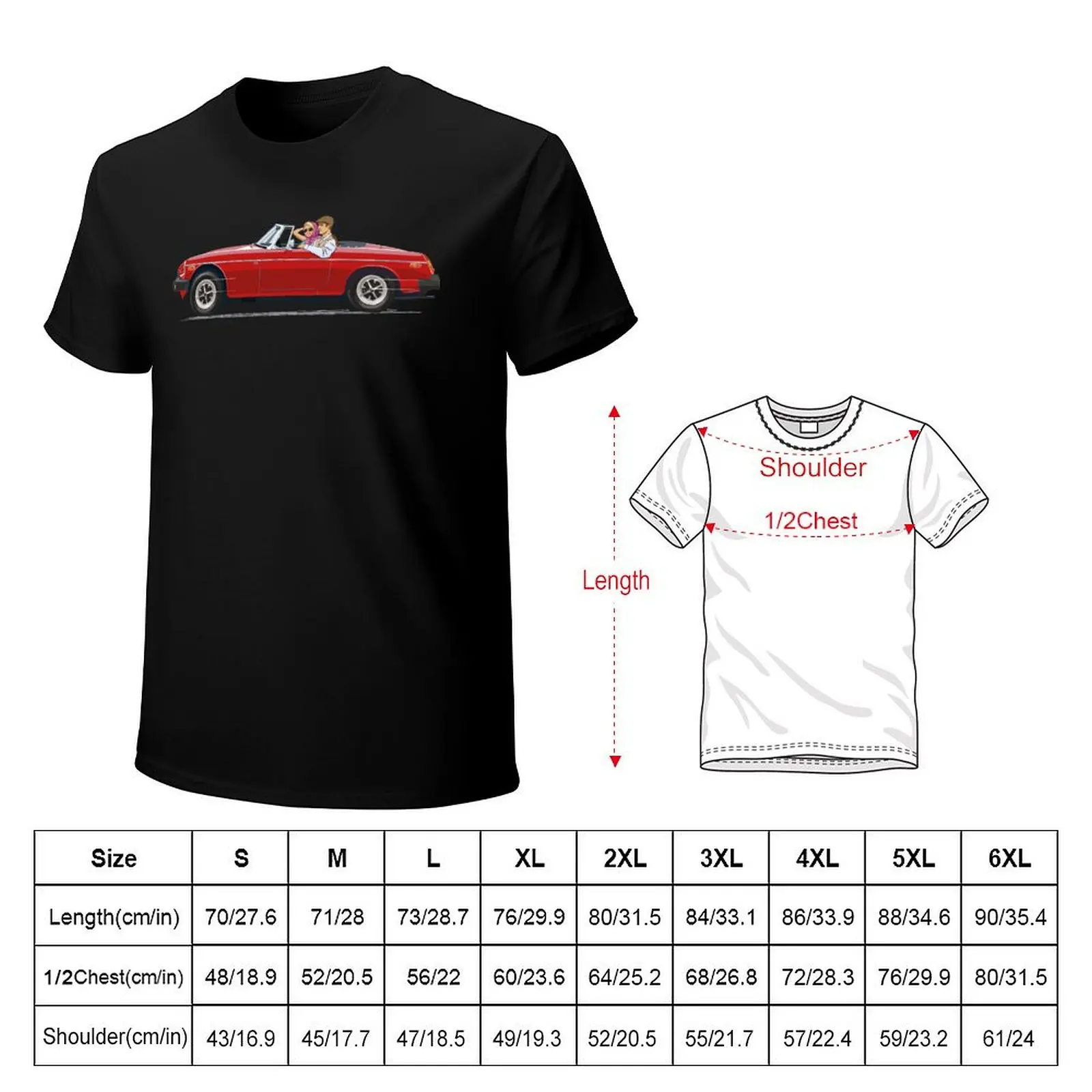 Damask Red color 'B' Roadster – the Classic British Sports Car T-Shirt plus sizes cute tops mens clothes