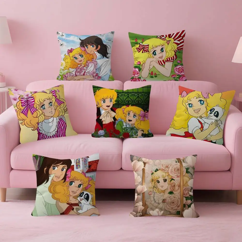 Anime C-candy cute Candy   Cushion Cover Inches Farmhouse Decor Home Throw Pillow Covers for Couch Decorations