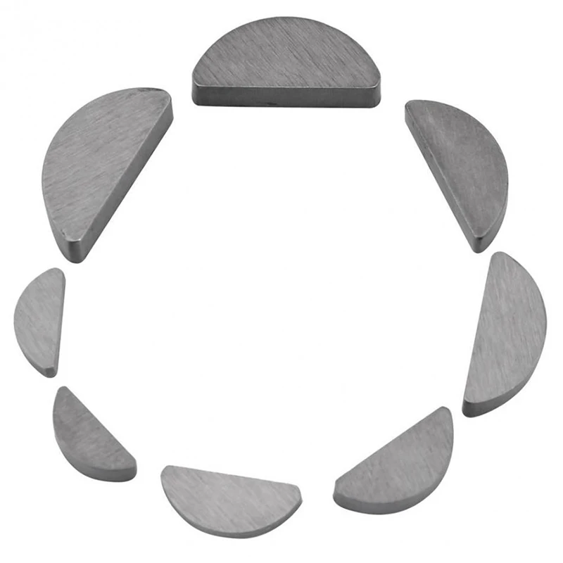 80Pcs/Set Woodruff Key Assortment Kit Lawn & Garden Equipment Woodruff Key, 8 Sizes, Carbon Steel Half Round Woodruff Key