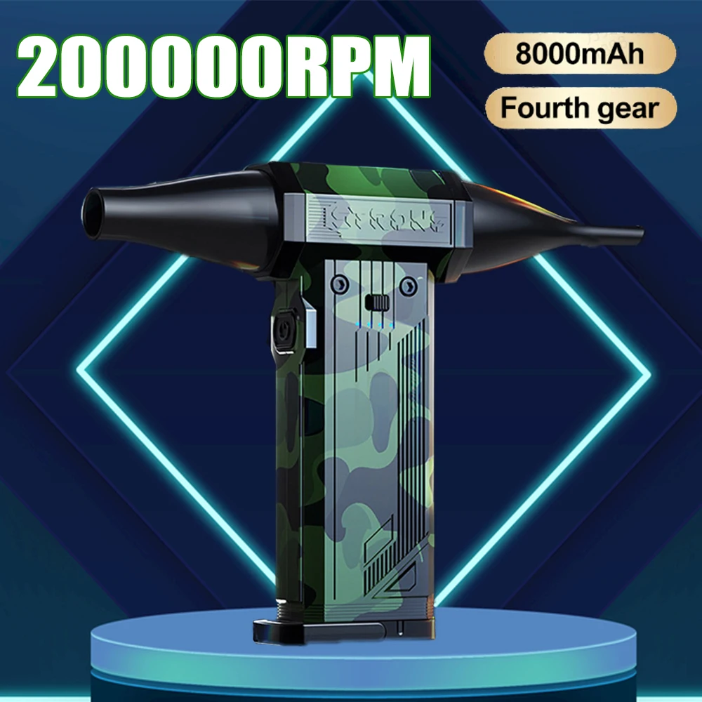 60m/s Handheld Mini Turbo Jet Fan 200000RPM High-Speed Powerful air Blower 8000mah Powerful Dust Blower 4Gear Control