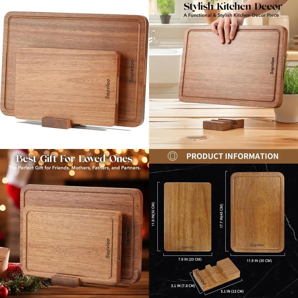 

Набор разделочных досок из массива тикового дерева, цельный дизайн, прочный, приятный для ножа, глубокие канавки для сока, встроенная ручка, кухня, мяа