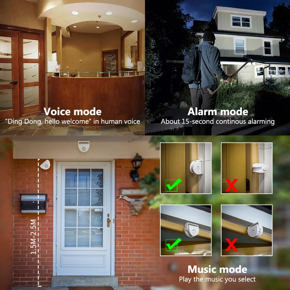 KERUI Wireless Indoor Motion Sensor Doorbell Shop Visitor Alert Chime Alarm Burglar for Business When Entering Door Opens