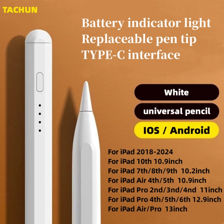 Stylus Pen For Apple Pencil with LED Power Indicators Palm Rejection Touch Pencil for 2024 2022 2021 2020 2019 2018 iPad pencil