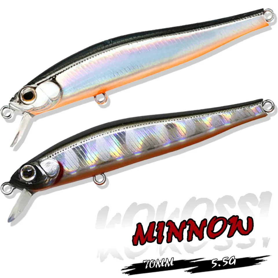 KoKossi 1PCS Floating Minnow Fishing Lure 70MM/5.5G Artificial 3D Fisheyes Wobblers Hard Bait Fishing Tackle For Carp Bass