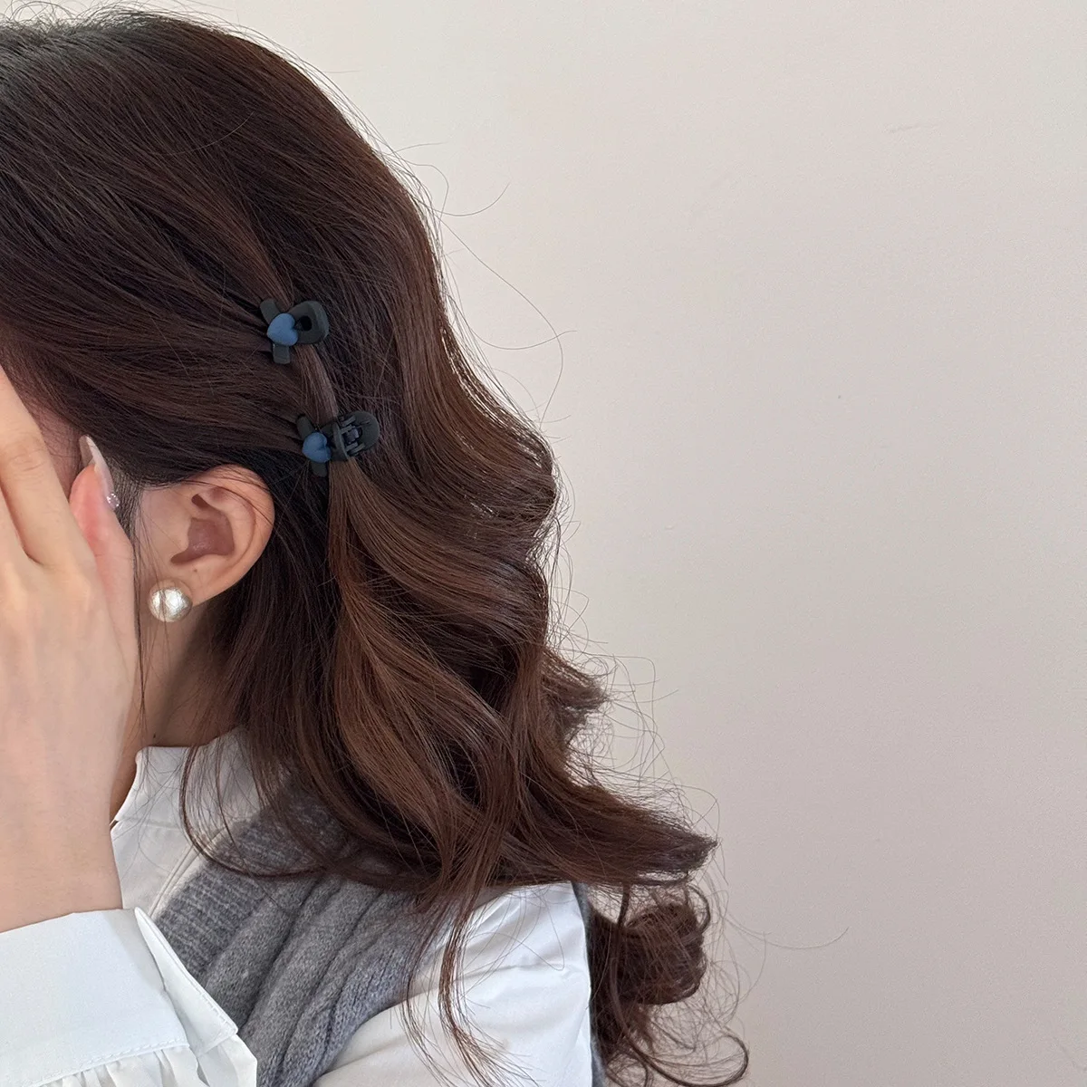 Korean Frosted Velvet Love Heart Hair Claw Candy Color Girls Princess Hair Grab Colorful Mini Sweet Bangs Forehead Hair Clip New