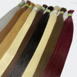 Real Virgin Straight Human Hair Bulk Extension Bundles 30 Inch 75cm Unprocessed braiding for Women No Weft Smooth Without Knots