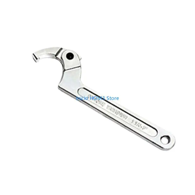 A5YD Adjustable Hook Wrench Water Meter Tool with Square/Round Ends Steel Build