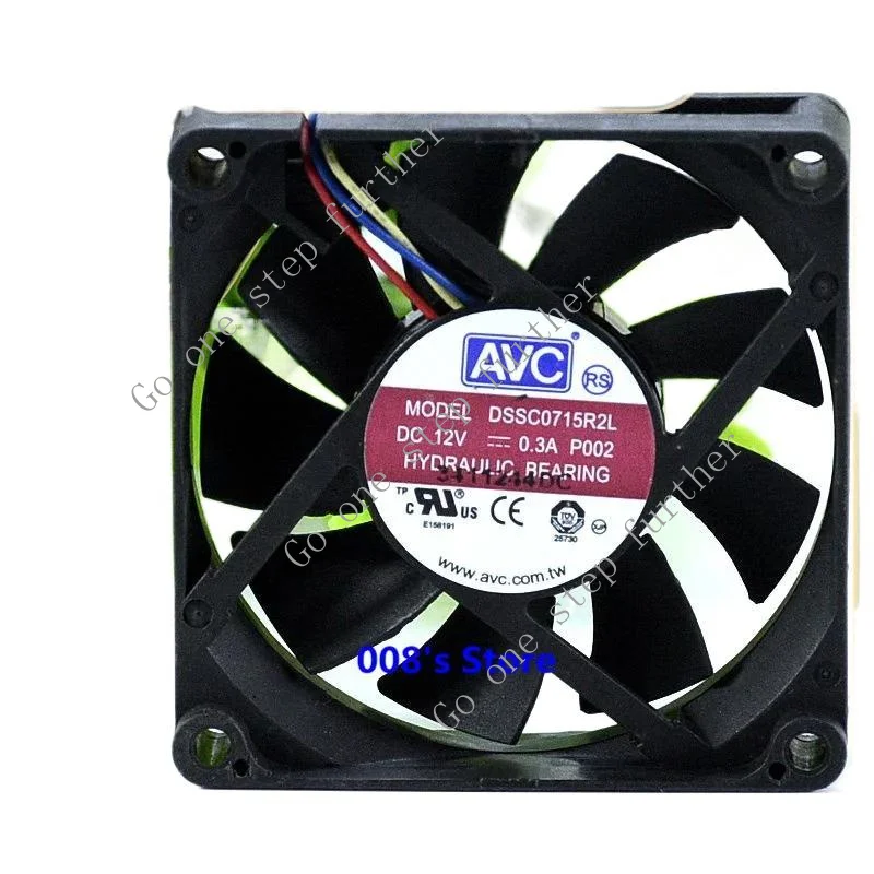 WYORESY New CPU Cooler Fan For DSSC0715R2L P002 DC 12V 0.3A 4 Pin 100mm 70*70*15mm Server. Square Cooling Temperature Control