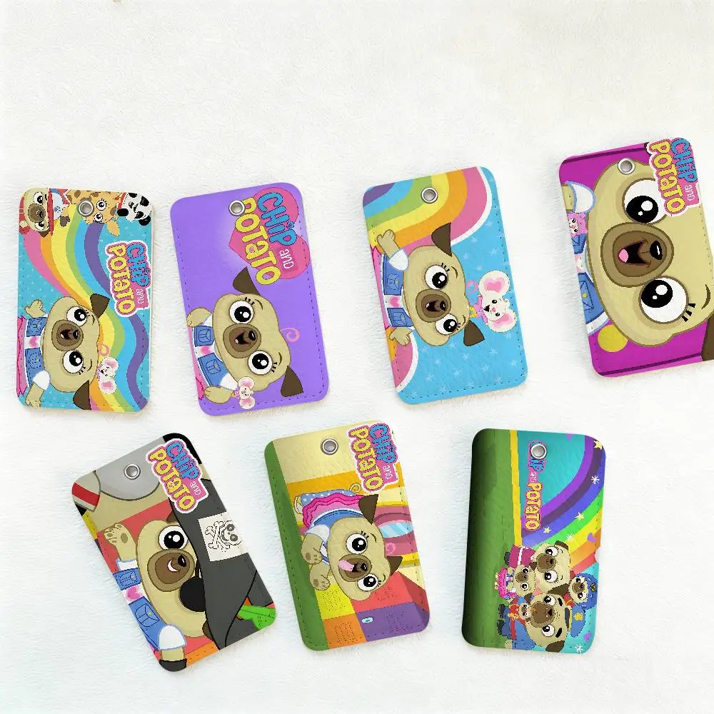 

Chip And Potato Style PU Access Card Holder With Keychain - Executive Protection For Bank Card,Subway, Bus Card Case
