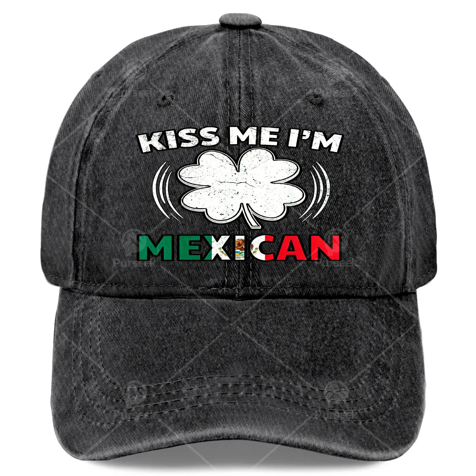 Kiss Me Im Mexican Irish St Patricks Day Shamrock Baseball Hat Unisex Stylish